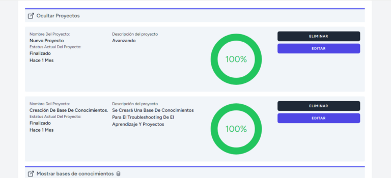 Gestor de proyectos y bases de conocimiento.