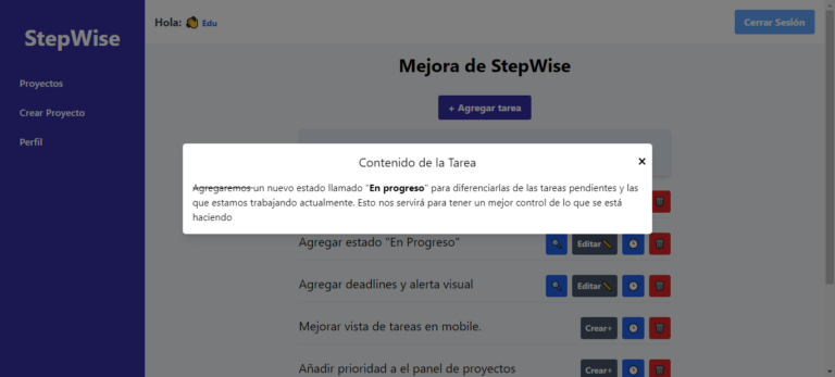 Gestor de proyectos básico en PHP