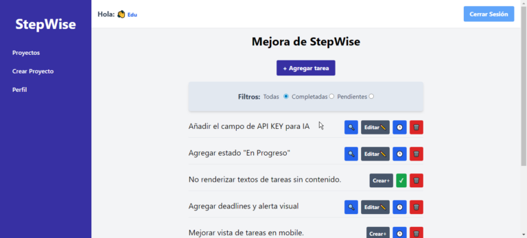 Gestor de proyectos básico en PHP