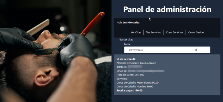 Sistema de citas para peluquería