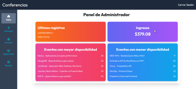 Sitio web de conferencias