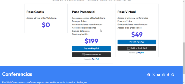 Sitio web de conferencias